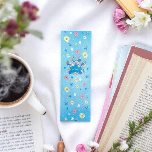 Blue Paw Print Bookmark - Size Comparison - Perfectly Sized for Books and Journals"