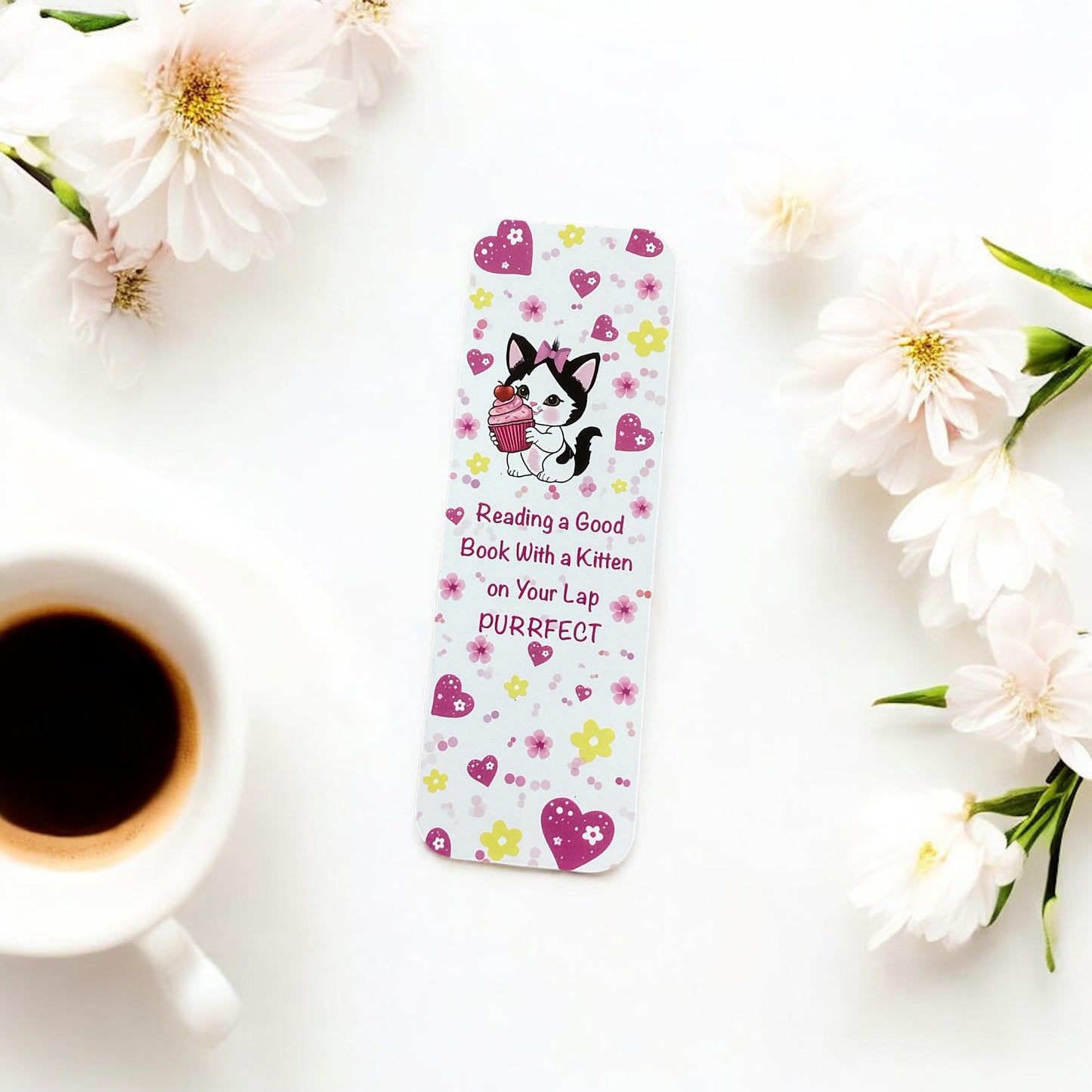 Kitten and cupcake bookmark