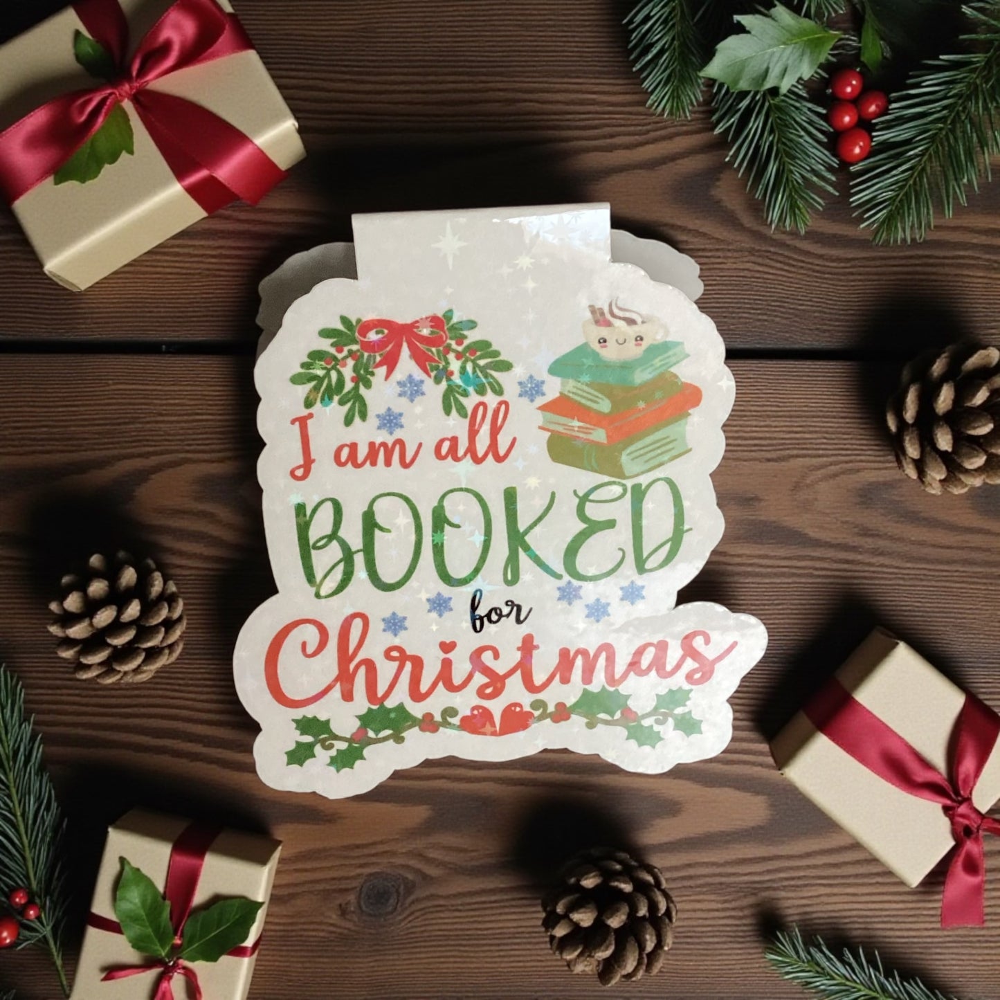 I Am All Booked for Christmas Magnetic Bookmark | Funny Book Lover Gift