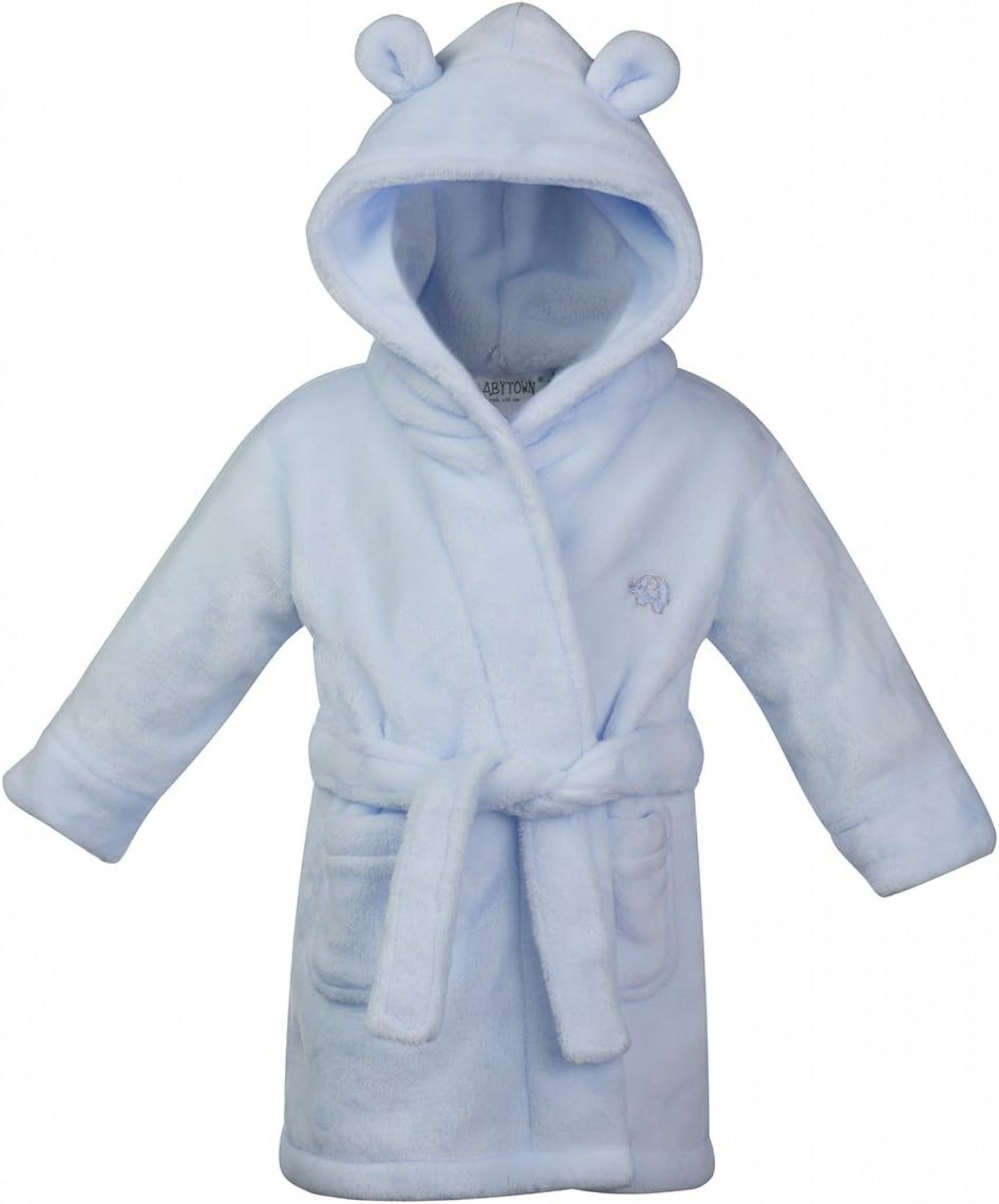 Personalised Baby Dressing Gown | Bear Ears Hood | Soft Plush | 0-24 Months