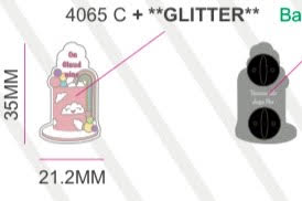 Size comparison of On Cloud Nine Enamel Pin - Pink glitter rainbow cake pin dimensions and specifications for collectors