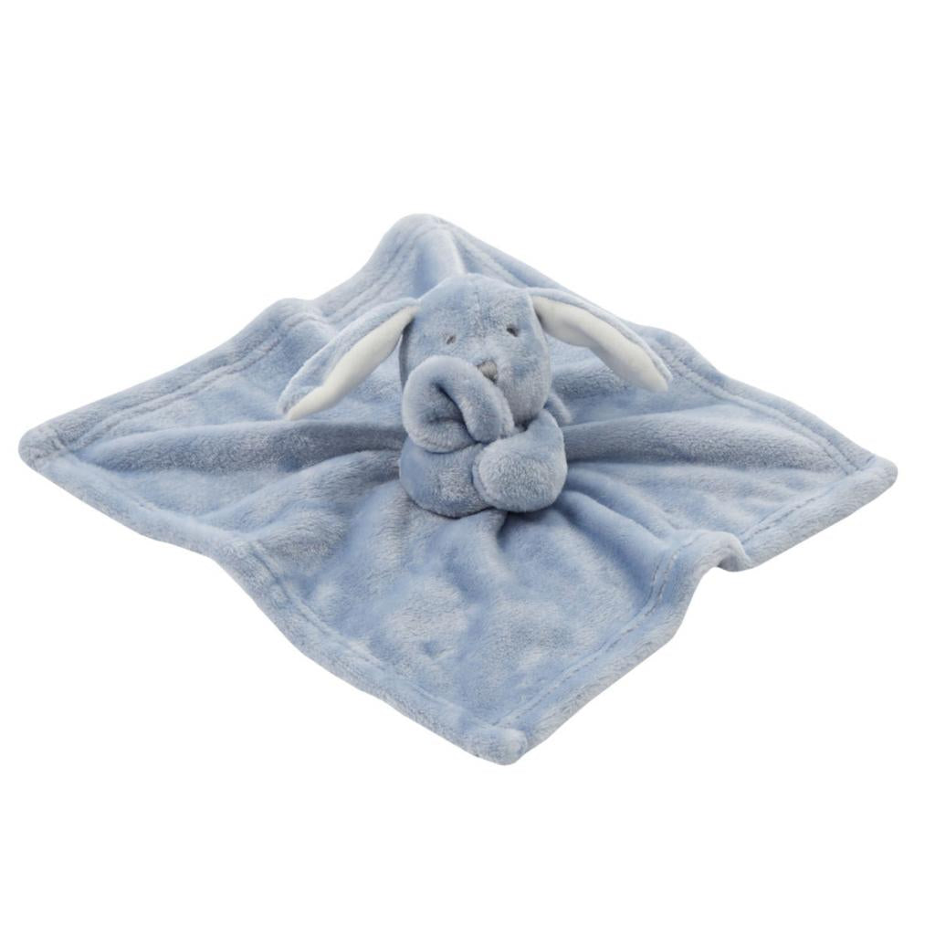 Personalised Dusky Blue Bunny Comforter | Embroidered Soft Baby Toy