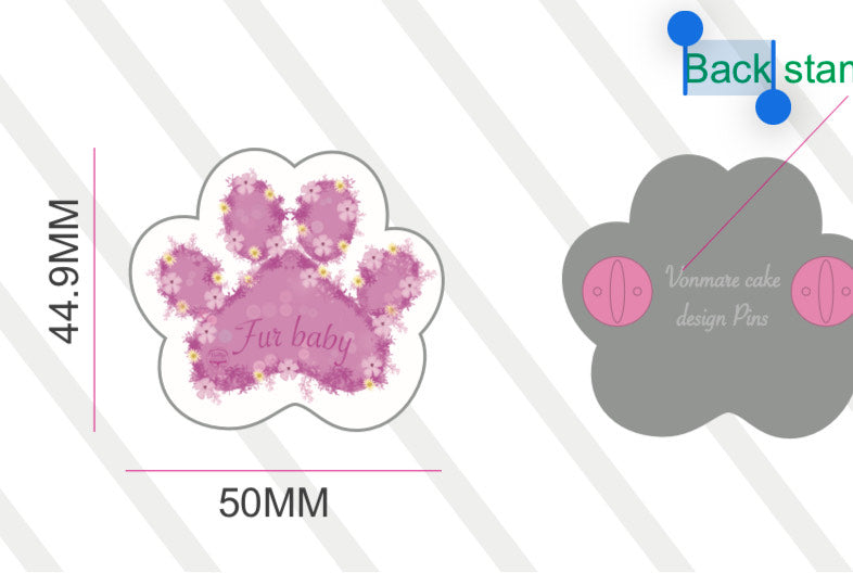 Size guide "Enamel Pin Collection - Pink Paw Design - Perfect Gift for Animal Enthusiasts"