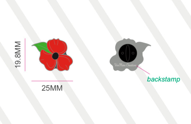 Enamel Poppy Pin - Remembrance Day Badge