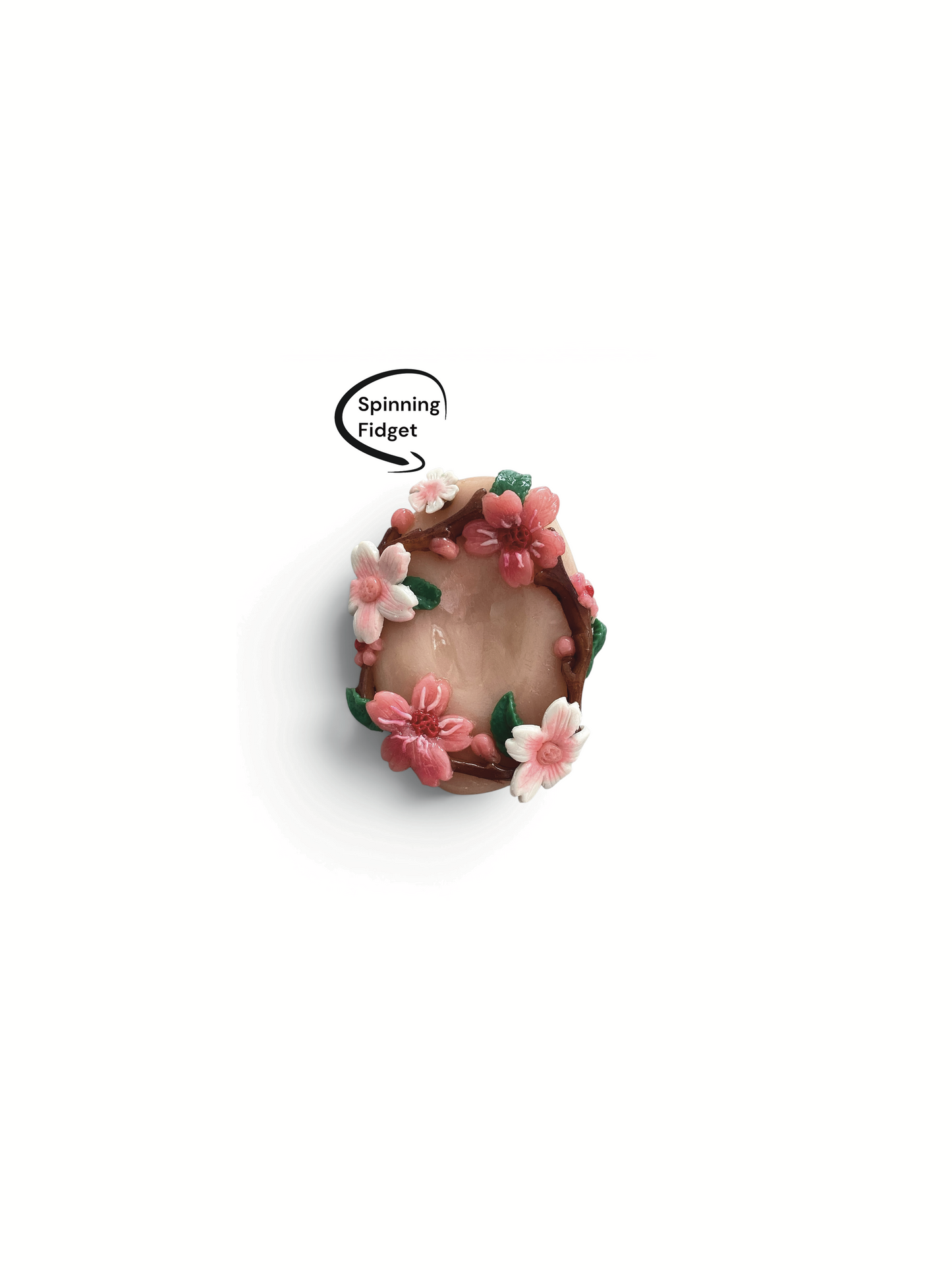 Blossom Worry Stone with Spinning Fidget | Handcrafted Polymer Clay Stress Relief