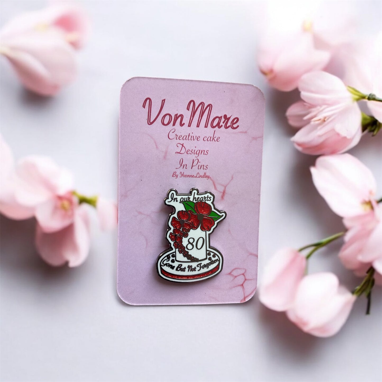 VE Day Poppy Enamel Pin on display card - Commemorative 80th anniversary remembrance badge with secure backing - Perfect memorial gift for Remembrance Day and VE Day celebrations