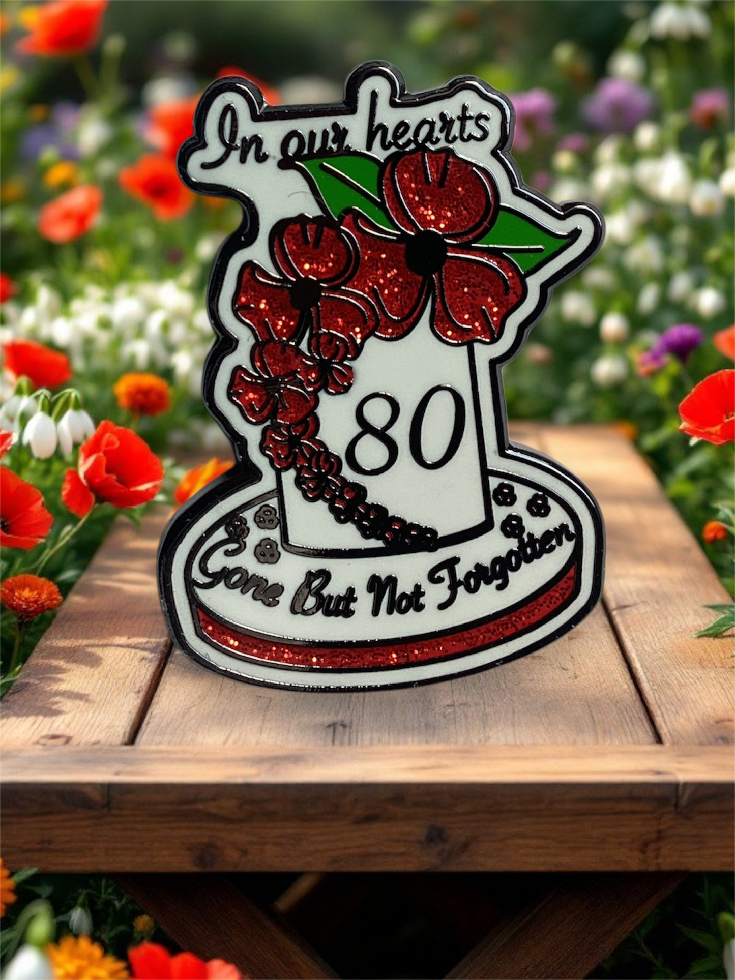 80th Anniversary of VE Day: Red Poppy Pin Enamel Badge