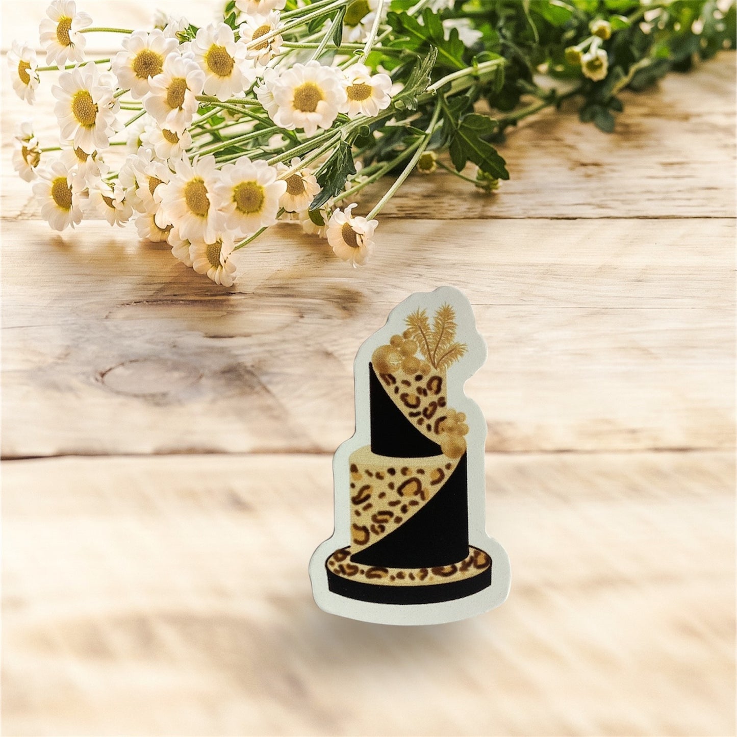 A6 Hard Back Notepad - Leopard Print cake design / Luxury Stationary