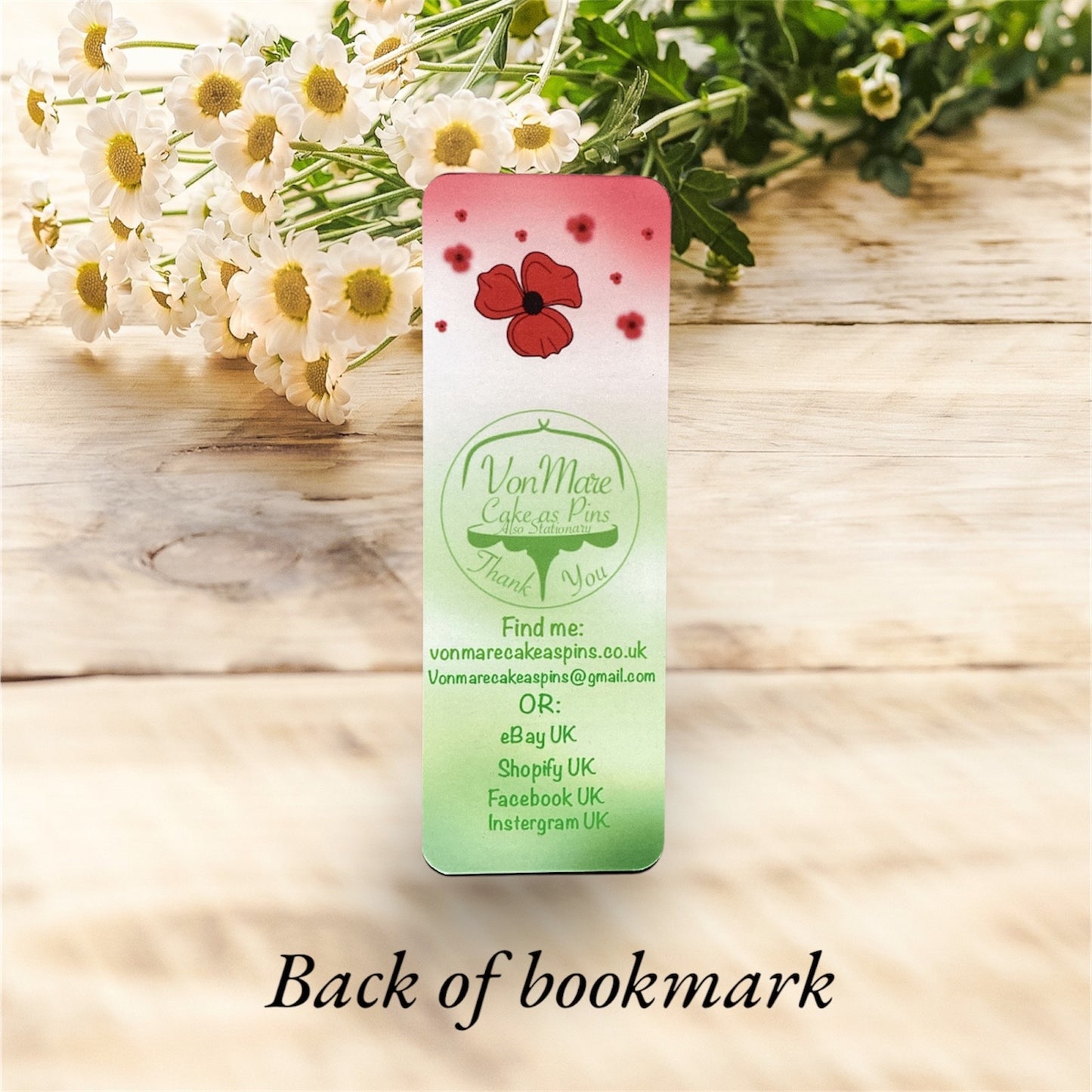 Field of Poppies Bookmark - In Use Demonstration - Elegant Commemorative Bookmark for Book Lovers"