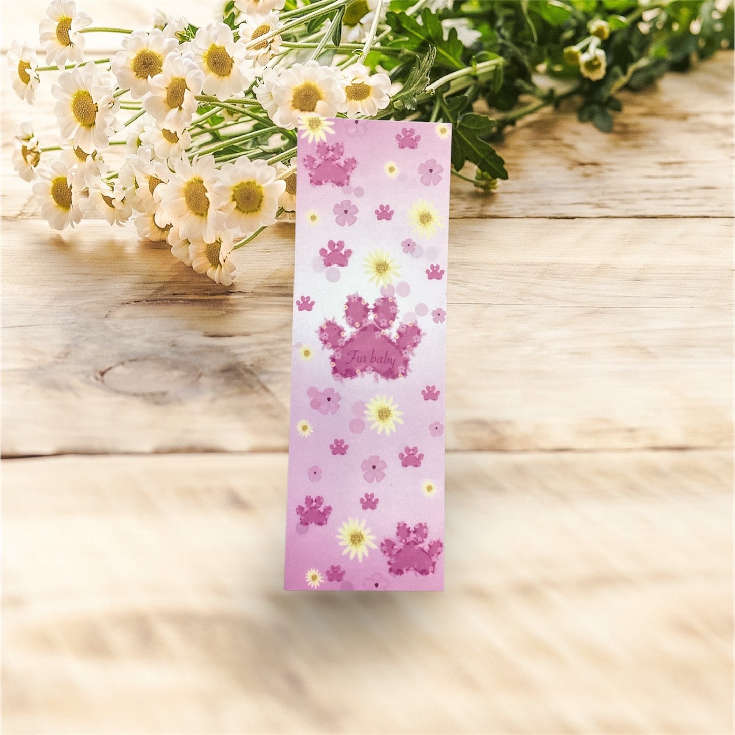 Pink Paw Print Bookmark - Close-up Detail - High-Quality Print with Vibrant Colours"