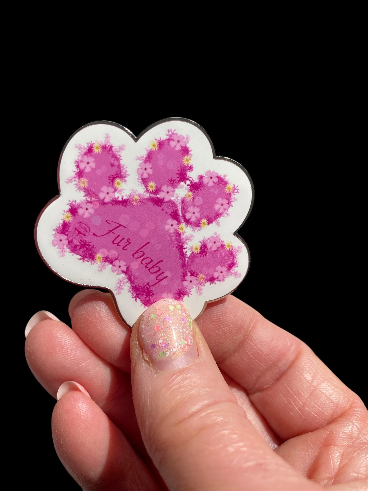 Close up Pink Paw Enamel Pin  - Premium Collectible Pin"