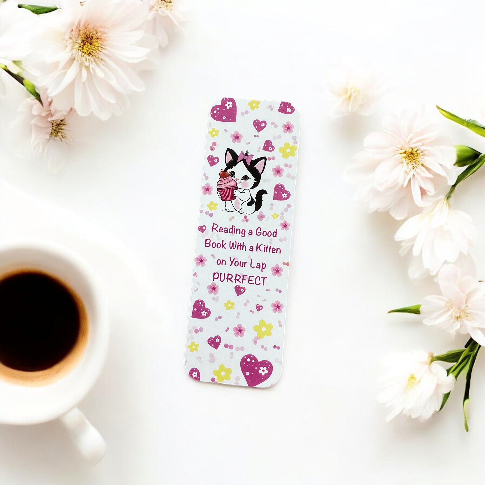 Kitten and cupcake bookmark