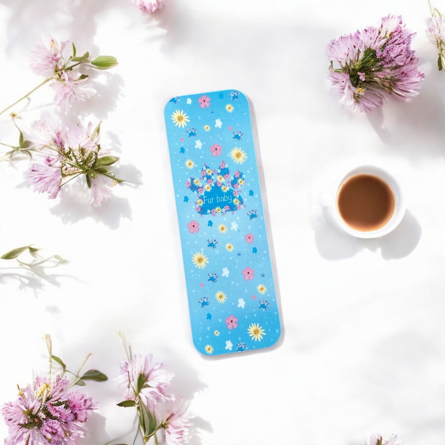 Blue Paw Print Bookmark | Glossy Collectible | Pet Lover Gift