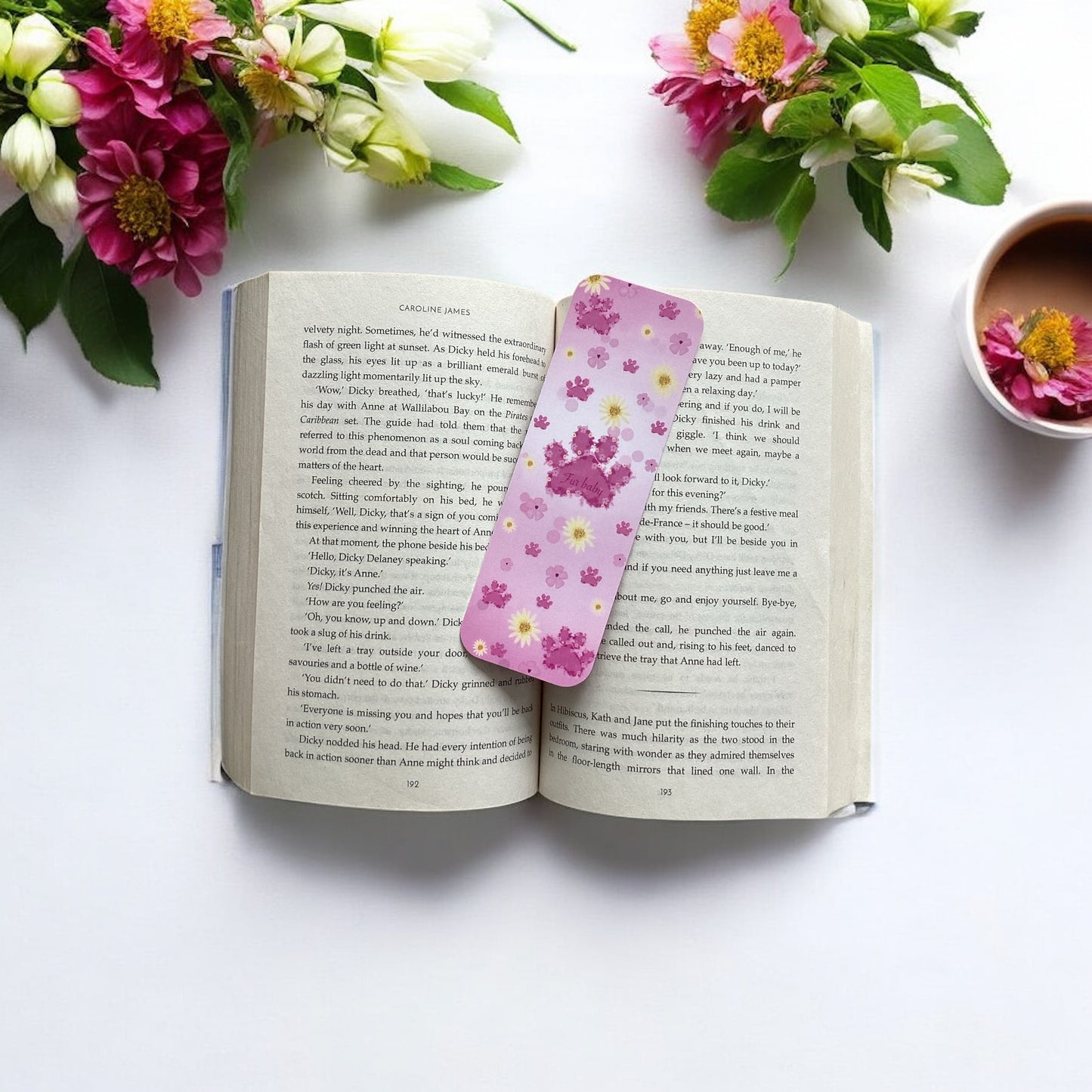Pink Paw Print Bookmark | Cat & Dog Gift | Glossy 1-Sided