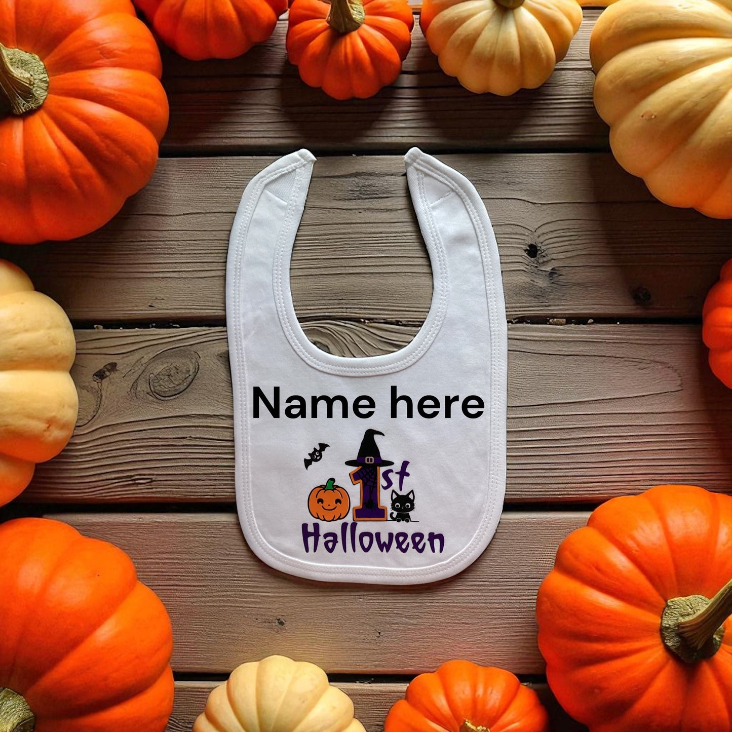 My 1st Halloween Baby Bib | White Cotton Keepsake Gift