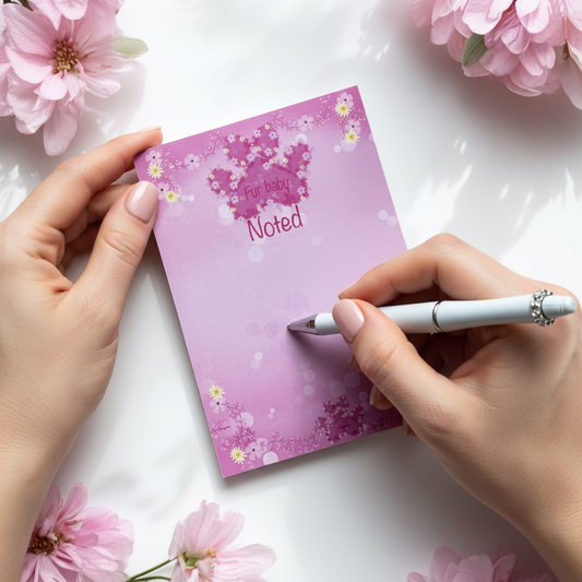 Pink Paw print a6 notepad