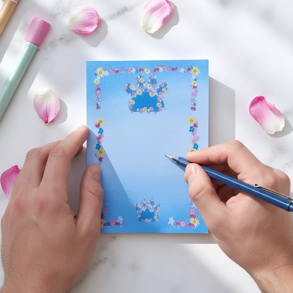Paw print blue notepad