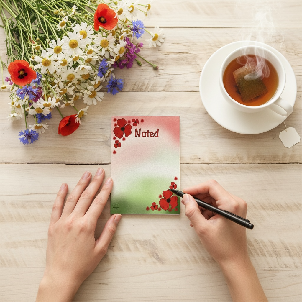 A6 poppy design notepad
