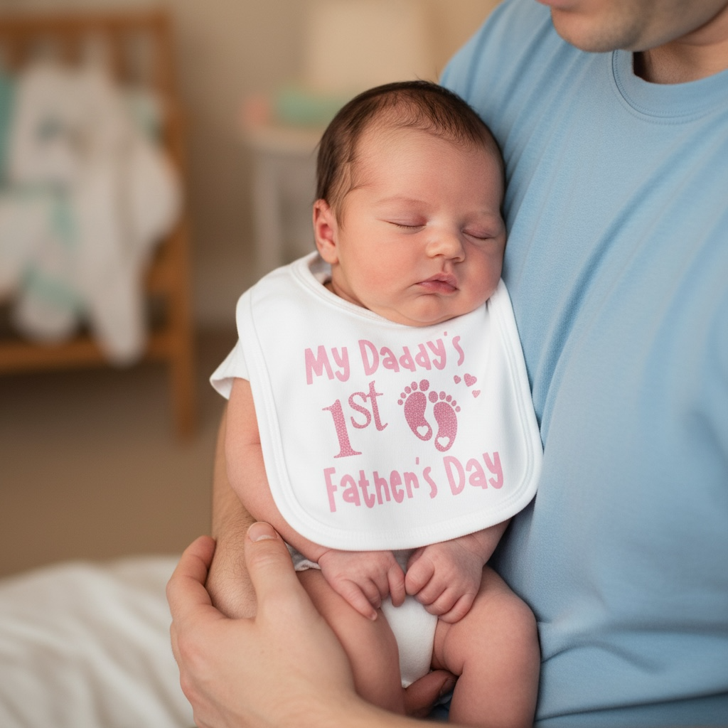 Personalised Baby Girl Bib – Daddy's 1st Father's Day