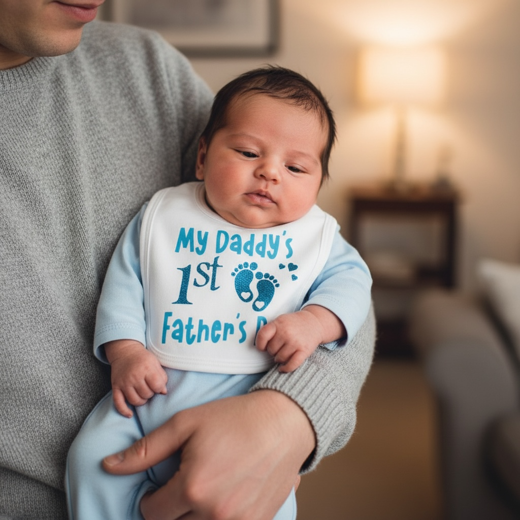 Personalised Baby Boy Bib – Daddy's 1st Father's Day