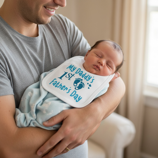 Personalised Baby Boy Bib – Daddy's 1st Father's Day
