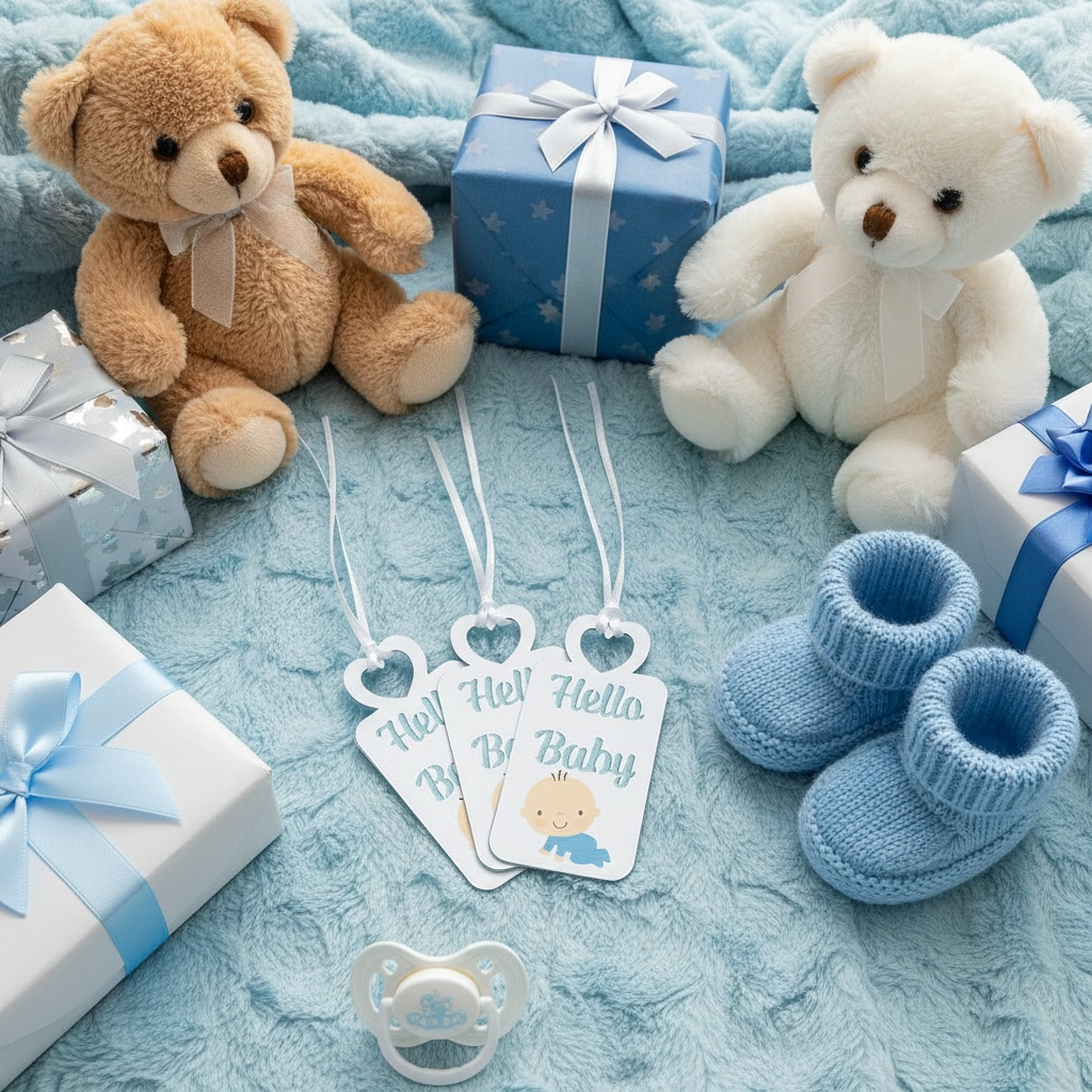 Baby Boy Gift Tags | Quirky Illustrated Set of 3 | Baby Shower & New Arrival