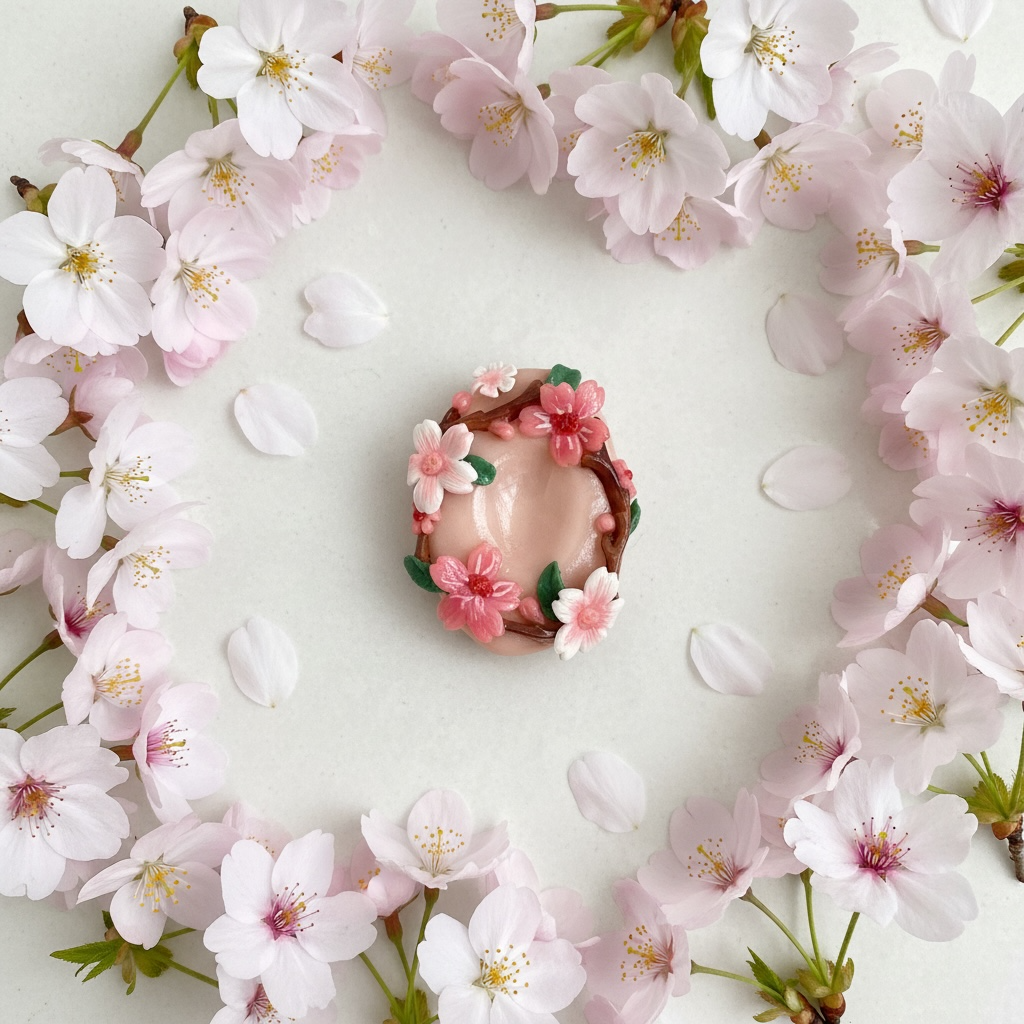 Blossom Worry Stone with Spinning Fidget | Handcrafted Polymer Clay Stress Relief