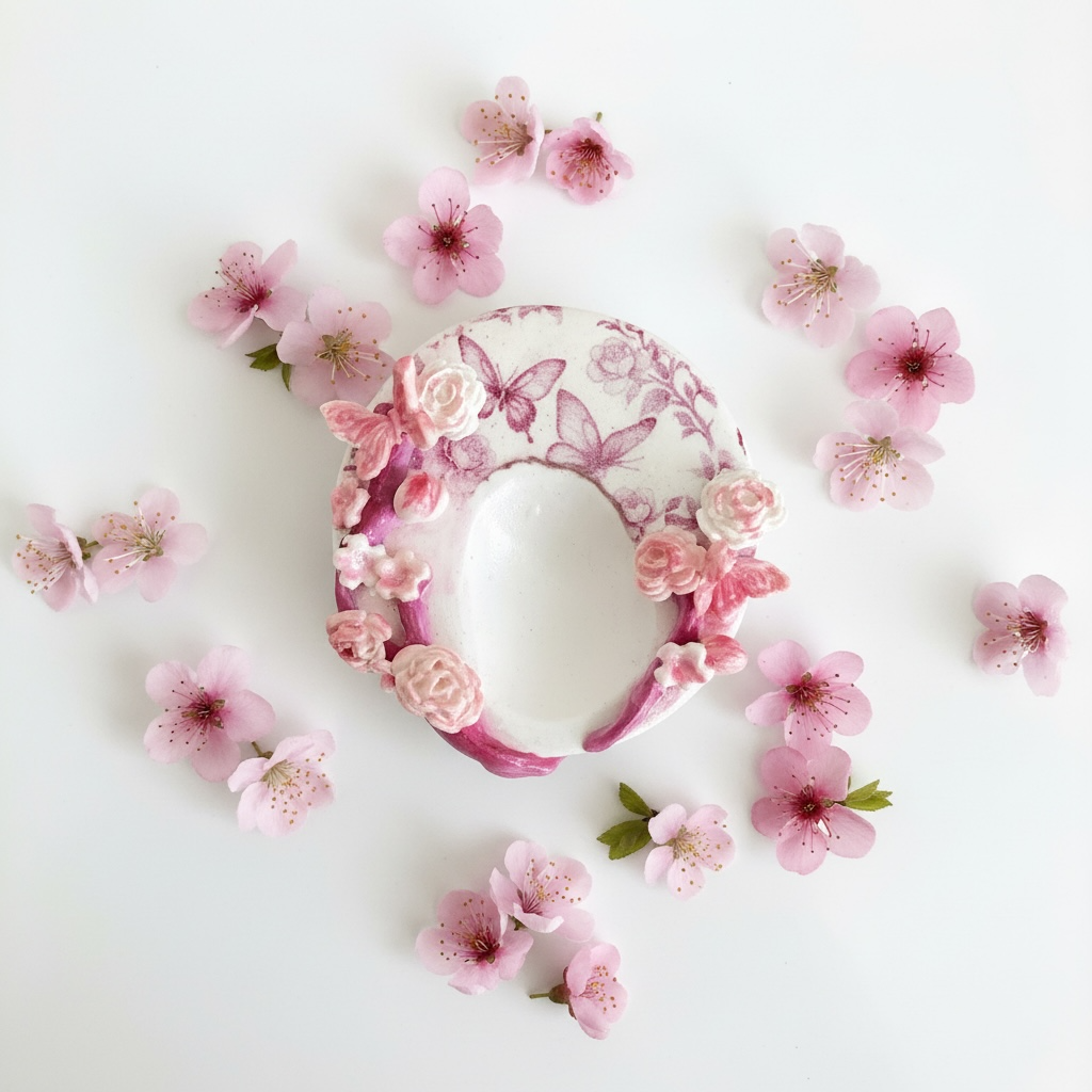 Floral & Butterfly Polymer Clay Worry Stone | Mindful Gift