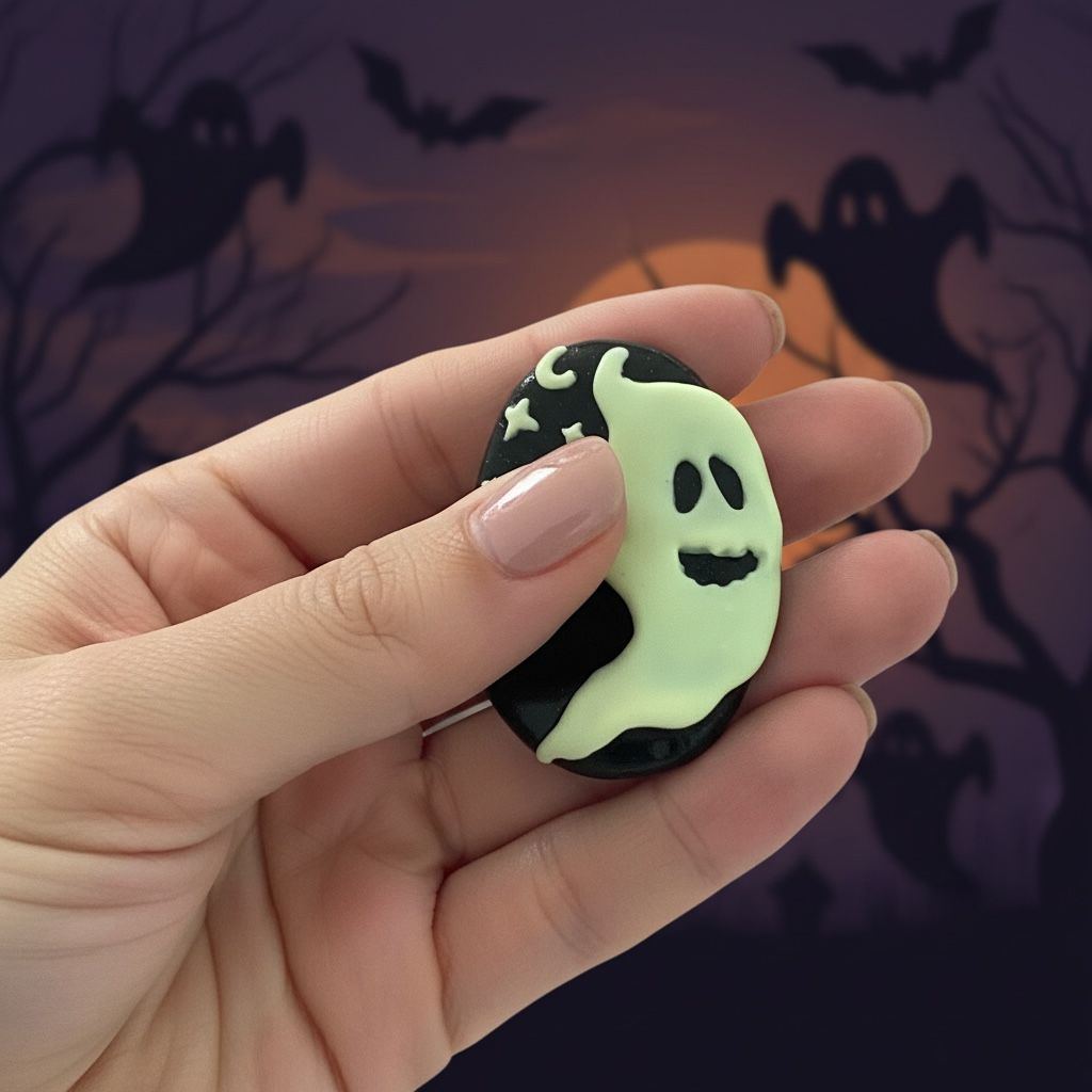 Halloween Ghost Worry Stone – Glow in the Dark