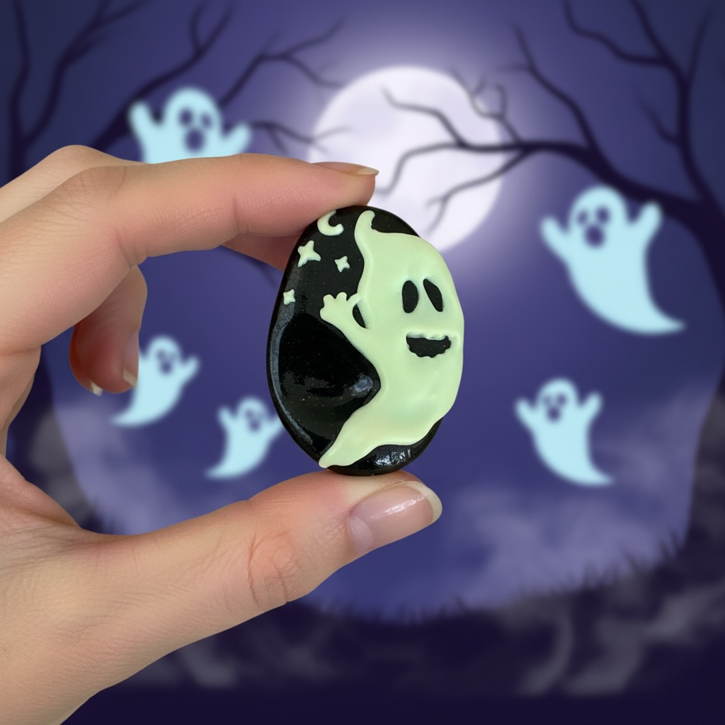 Halloween Ghost Worry Stone – Glow in the Dark