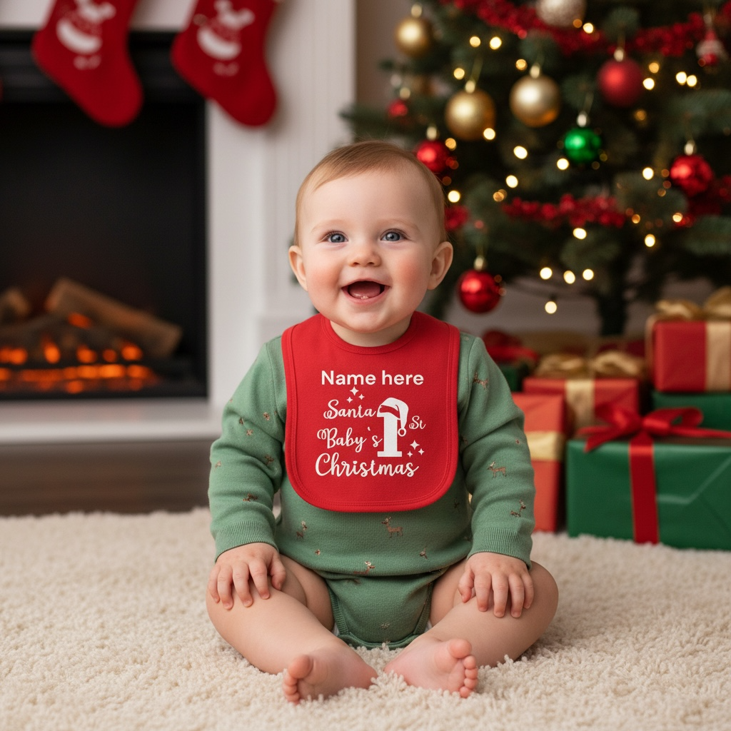 Personalised Santa Baby's 1st Christmas Bib