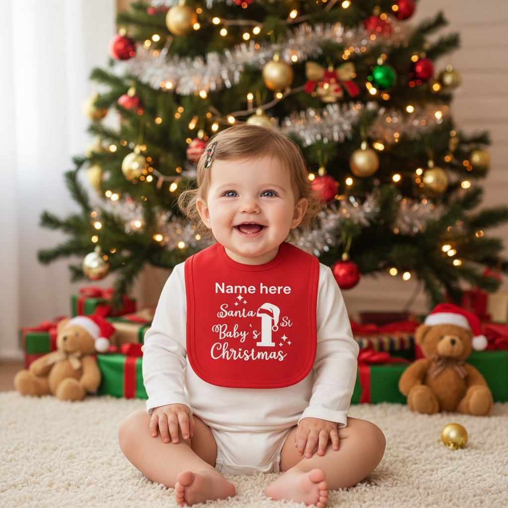 Personalised Santa Baby's 1st Christmas Bib
