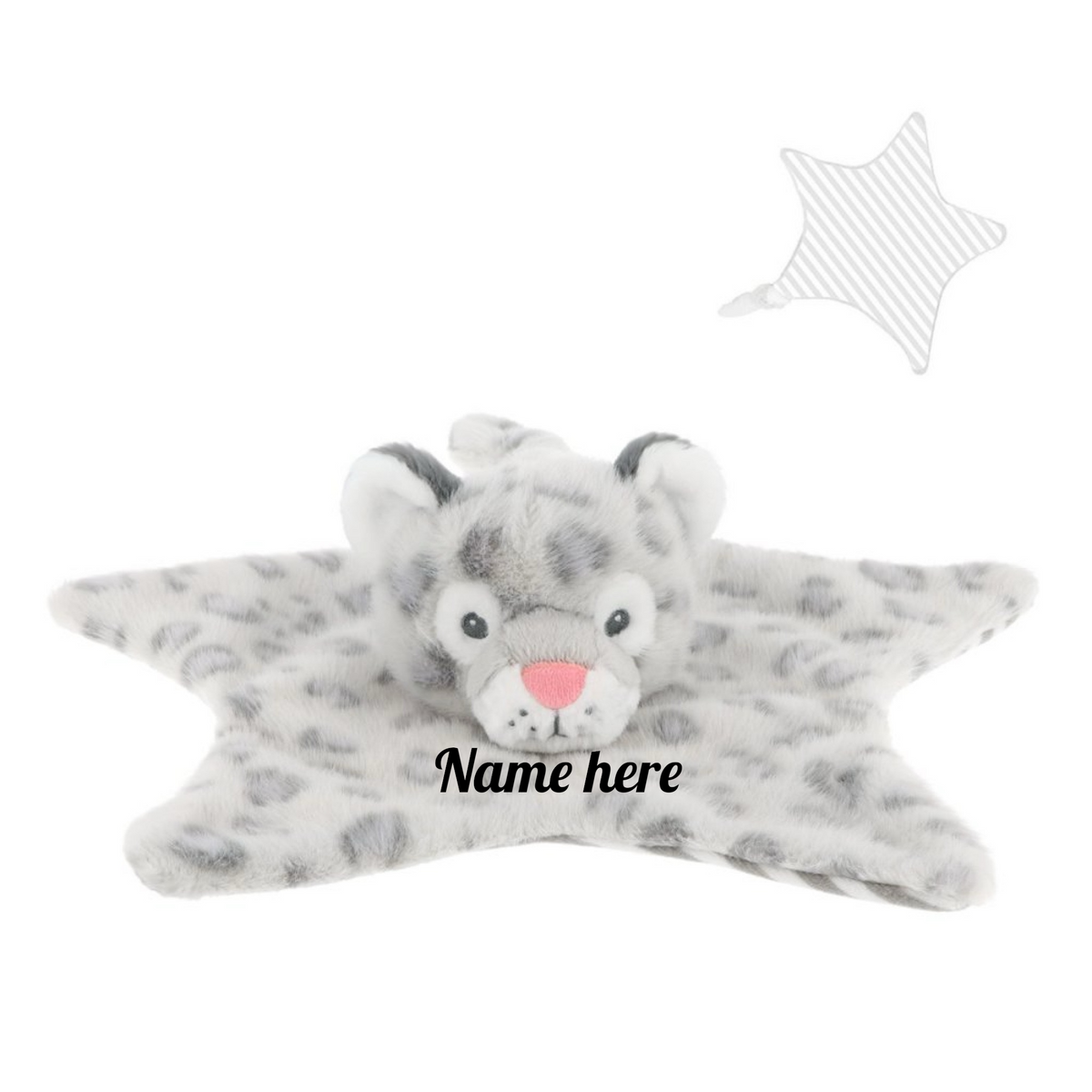 Personalised Snow Leopard Baby Comforter | 32cm