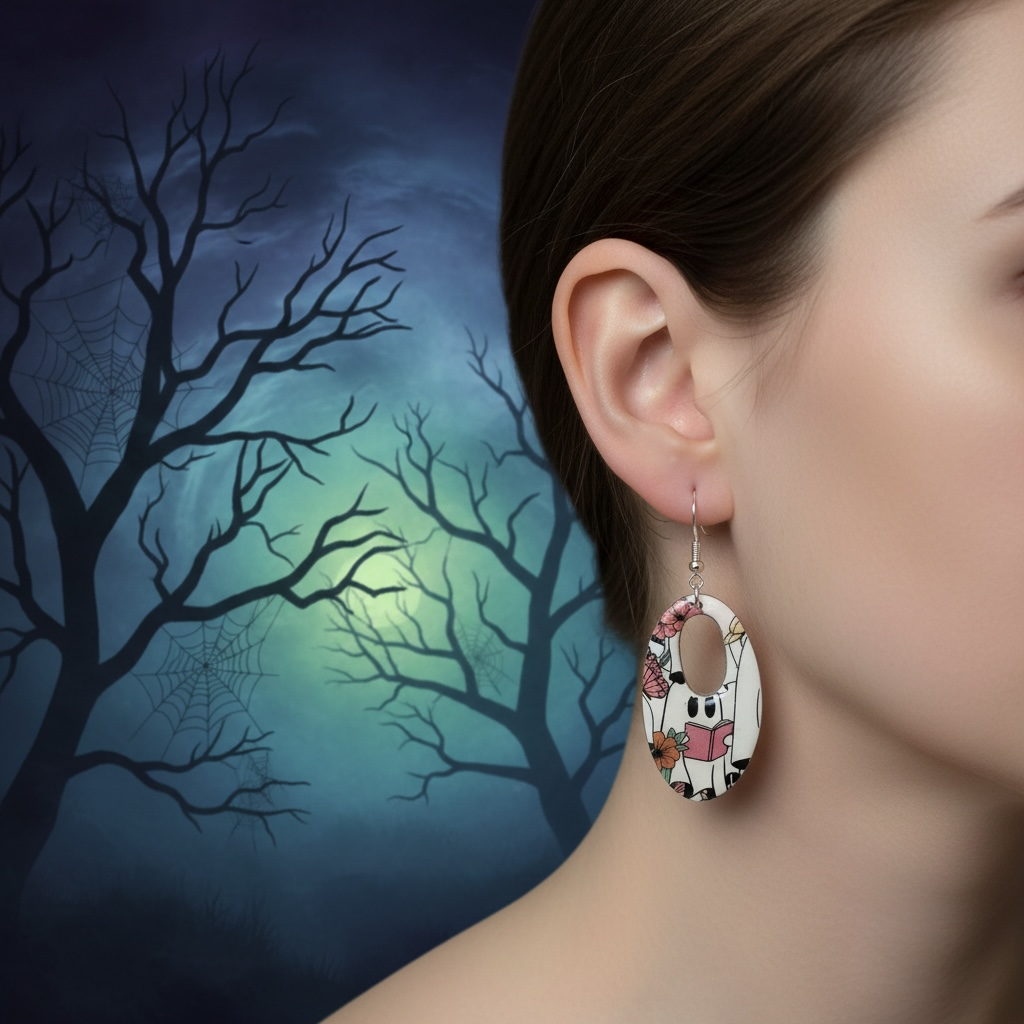 Halloween Ghost Polymer Clay Earrings | Hypoallergenic Hooks