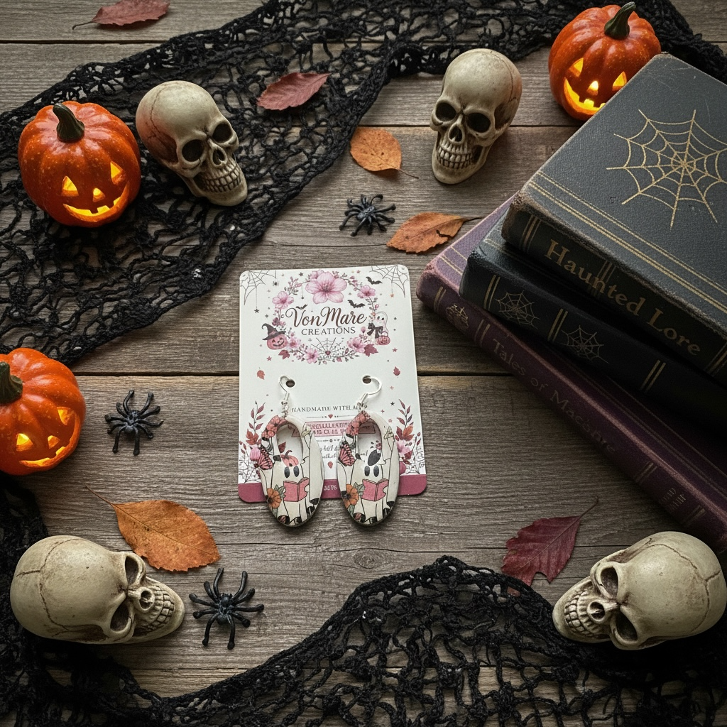 Halloween Ghost Polymer Clay Earrings | Hypoallergenic Hooks